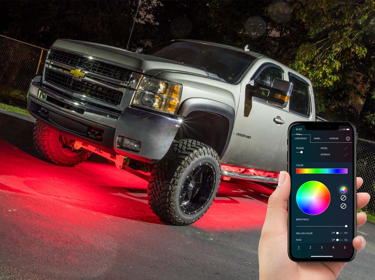 LEDGlow Bluetooth Million Color LED Truck Underbody Lighting Kit with  Smartphone Control