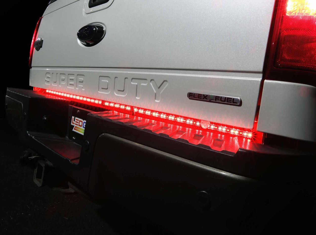 LEDGlow 60 Red Tailgate LED Light Bar for Full Size Trucks - White Reverse Lights - Running - Brake - Turn Signals - Hazard - IP68 Waterproof Rating