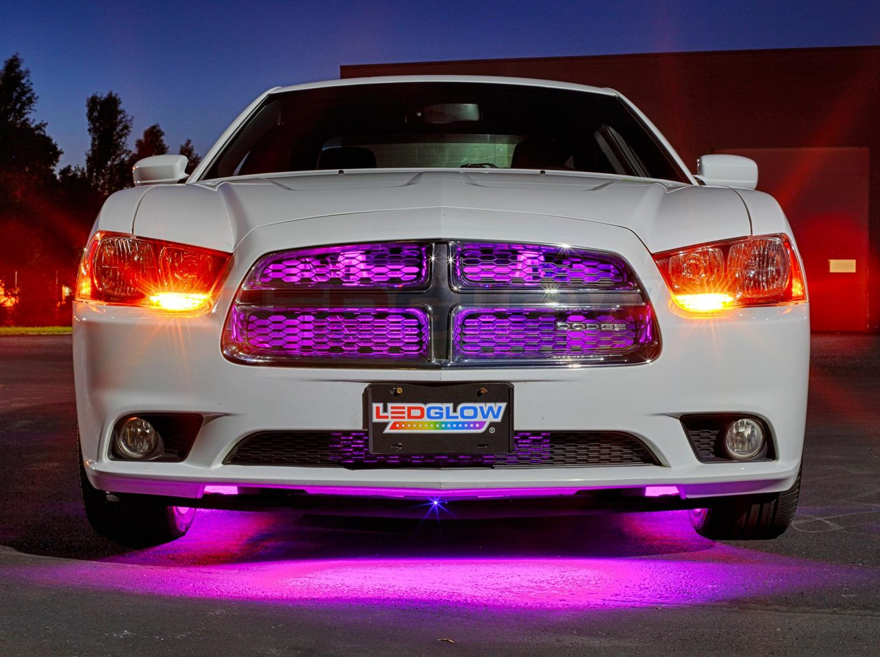 pink led lights car