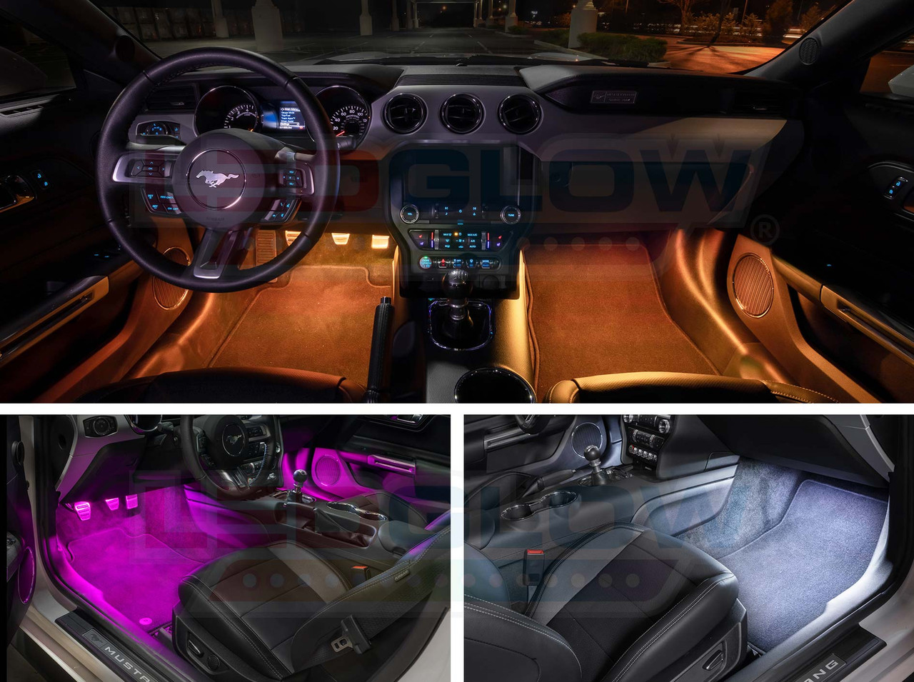 LEDGlow  Pink 4PC Car Interior LED Lights