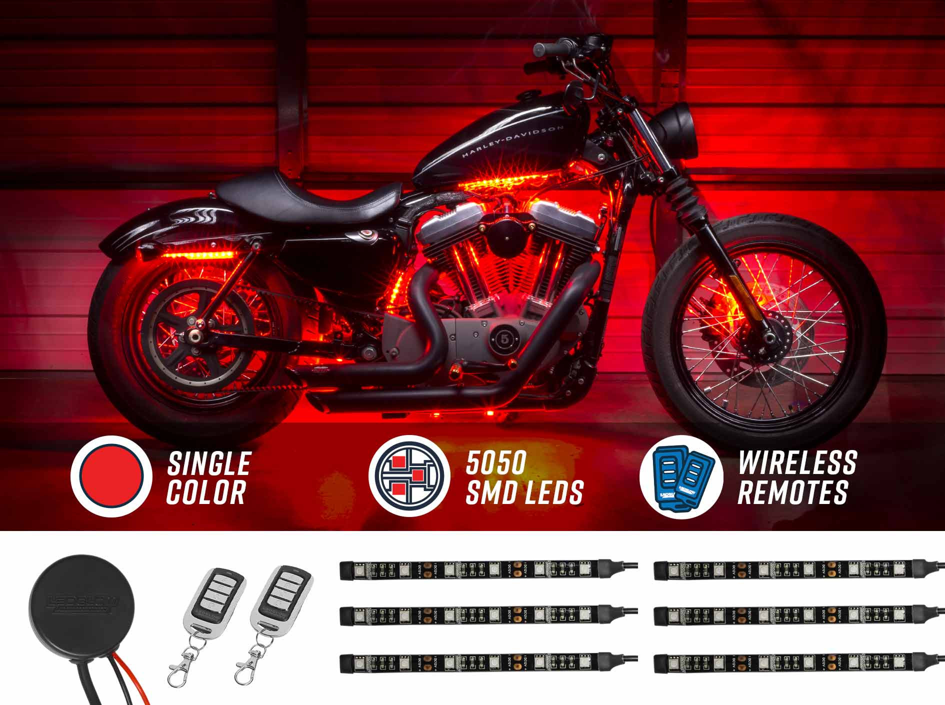 LEDGlow Advanced Red SMD LED Motorcycle Mini Light Kit