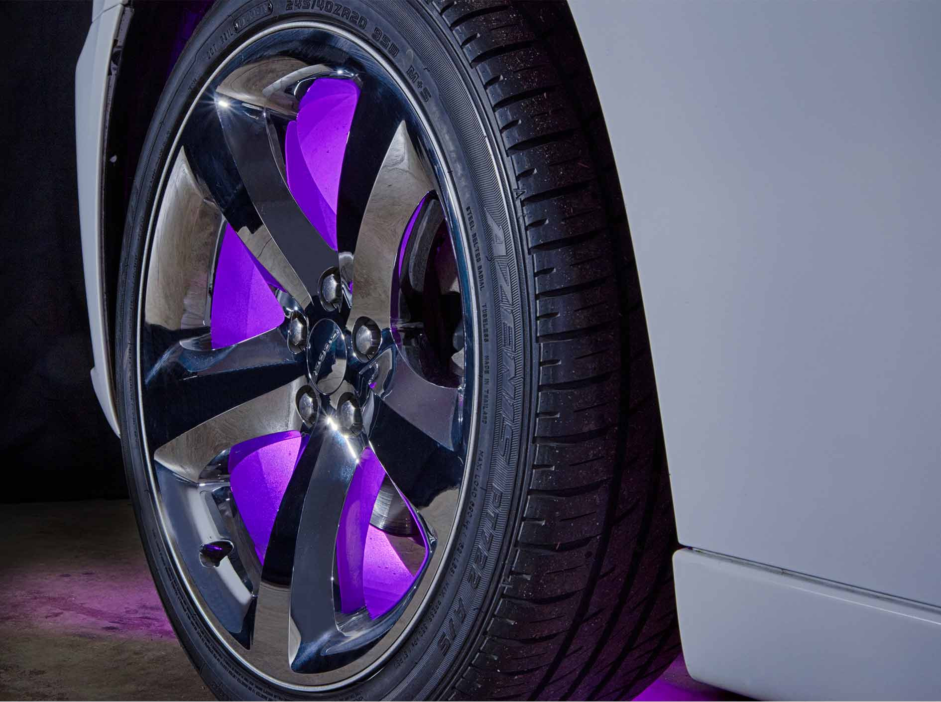 LEDGlow Purple Wheel Well Lights for Cars and Trucks