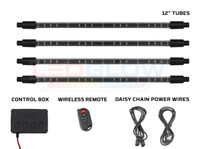 Orange Expandable SMD LED Interior Tubes, Control Box, Wireless Remote & Daisy Chain Power Wires