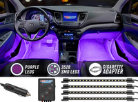 4pc Purple LED Car Interior Lights