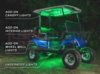 Million Color LED Golf Cart Lighting Kit with Canopy, Wheel Well & Interior Add-On Kits