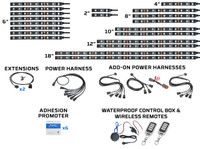 Parts Included with Advanced Million Color LED Motorcycle Lighting Kit for Harley Davidson Road Glide & Street Glide