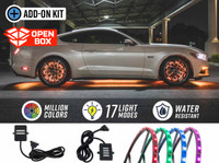 4pc 14" & 15-1/2" Million Color LED Wheel Ring Add-On Lighting Kit for Bluetooth & Wireless Underbody Kits