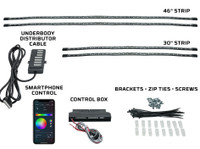 Parts Included with Flexible Bluetooth Million Color Car Underbody Lighting Kit