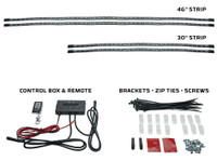 Flexible Million Color Slimline Car Underbody Kit Features Tubes, Control Box, Remote & Mounting Hardware