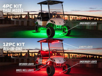 Million Color LED Golf Cart Lighting Kit with Canopy, Wheel Well & Interior Add-On Kits