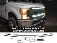 White LED Grille Lighting Kit for 2017-2019 Ford F-250 F-350 Super Duty with Halogen Headlights