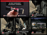 Headlight Accessory Power Harness Features Plug & Play Connectors That Allows for Splice-Free Installation