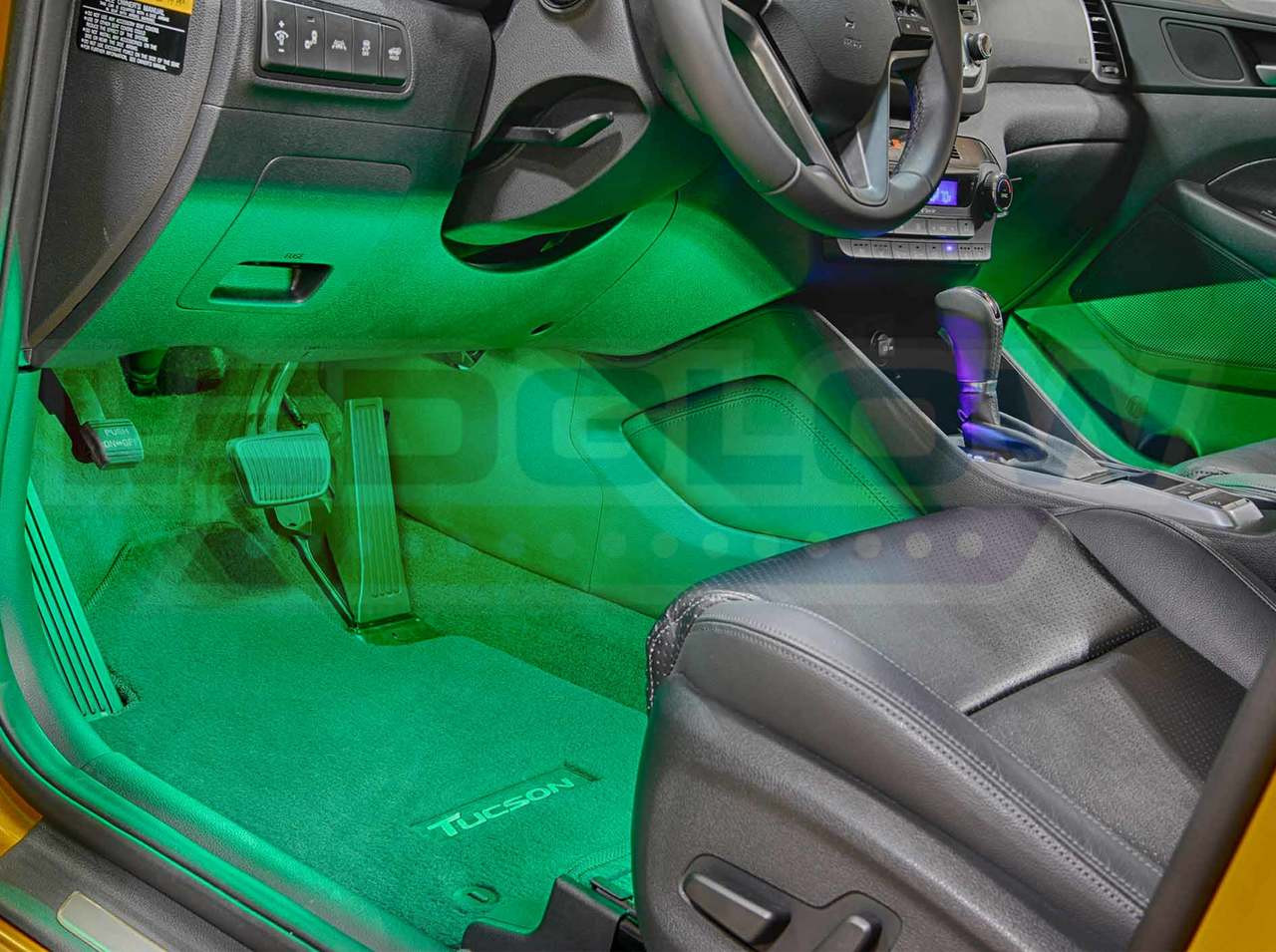 LEDGlow Green 4PC Car Interior LED Lights