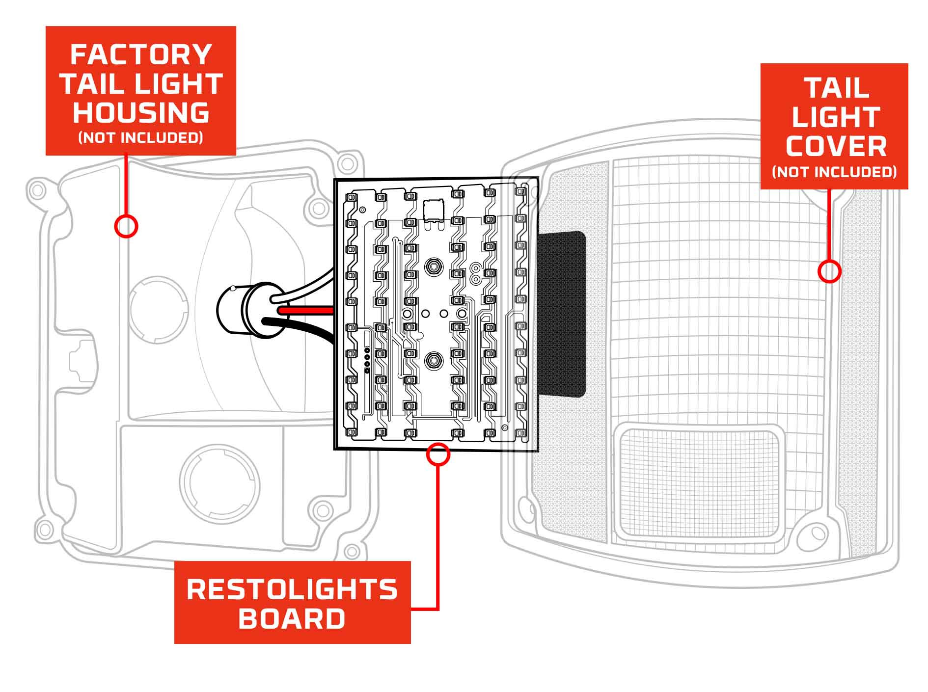 Sequential LED Tail Light Kit For 1973-1987 Chevy C-10 Pickup – Red Housing & Lens, DOT Certified (Maryland Mustang LED-73)