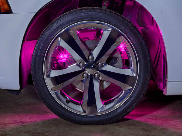 Pink LED Wheel Well Fender Lights