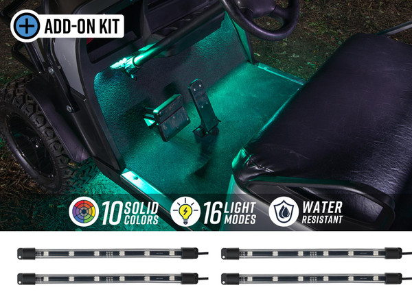 4pc Million Color LED Golf Cart Interior Add-On Lighting Kit