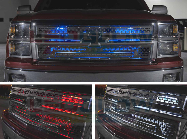 Million Color SMD LED Grille Lighting Kit Install Photo Collage