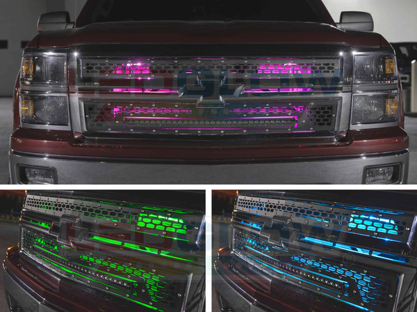 Million Color SMD LED Grille Lighting Kit Install Photo Collage