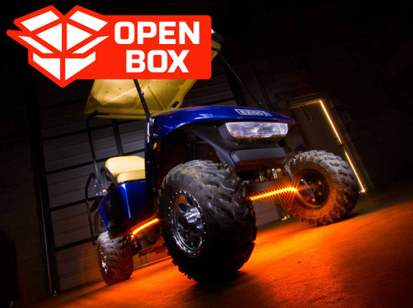 4pc Orange Slimline LED Golf Cart Underbody Lighting Kit | Open-Box