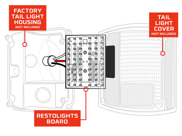 RestoLights Boards Installs Directly to the Factory Tail Light Housing RestoLights Boards Installs Directly to the Factory Tail Light Housing