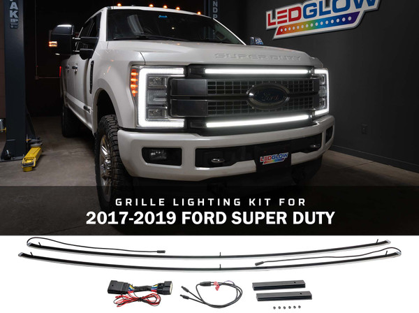 White LED Grille Lighting Kit for 2017-2019 Ford F-250 F-350 Super Duty
