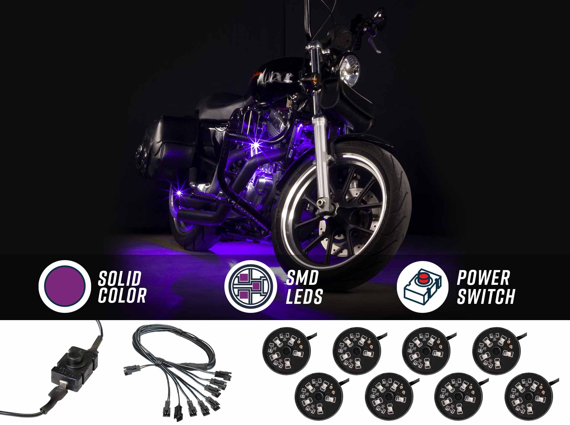 LEDGlow Purple LED For Motorcycles ATVs