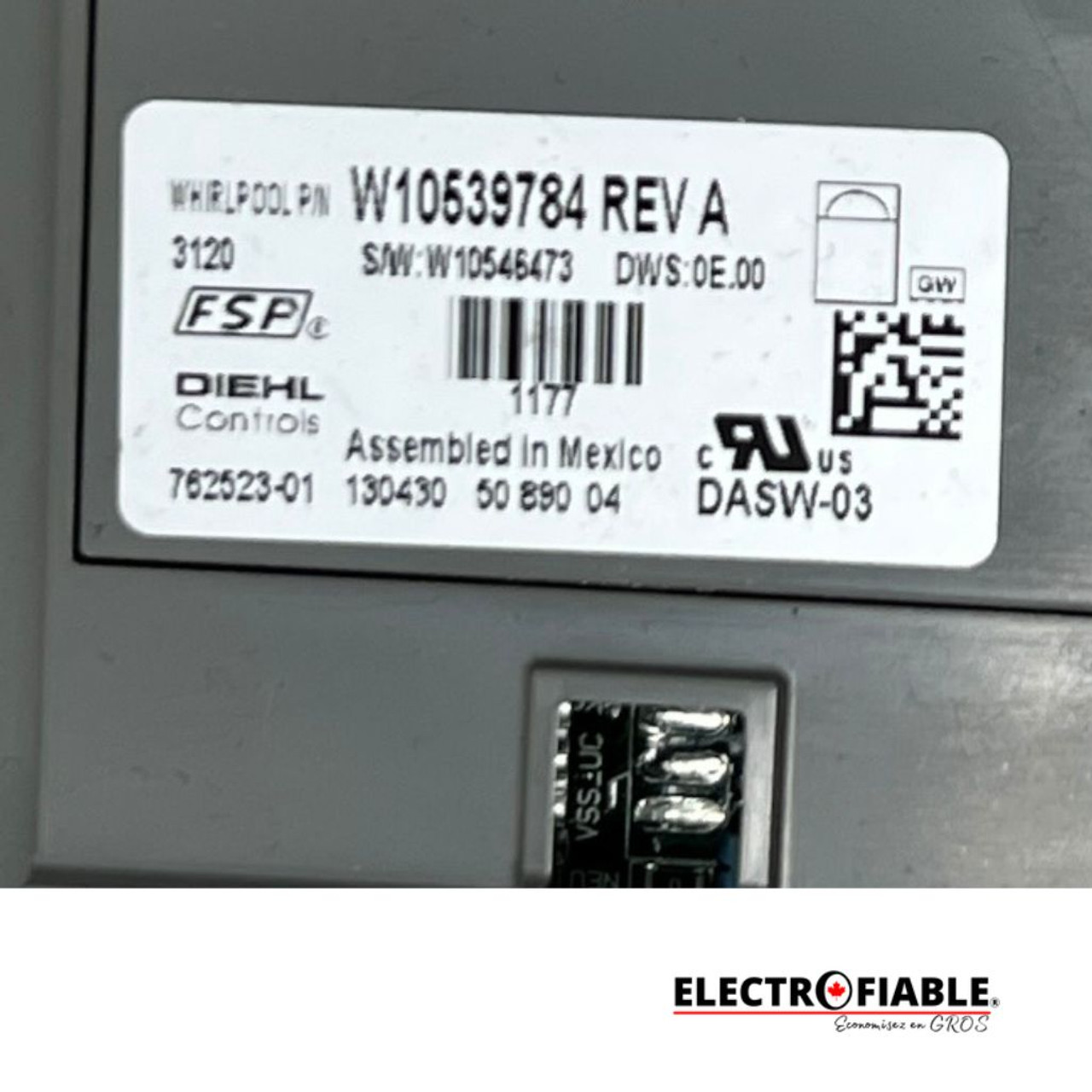 W10539784 Dishwasher Electronic Control