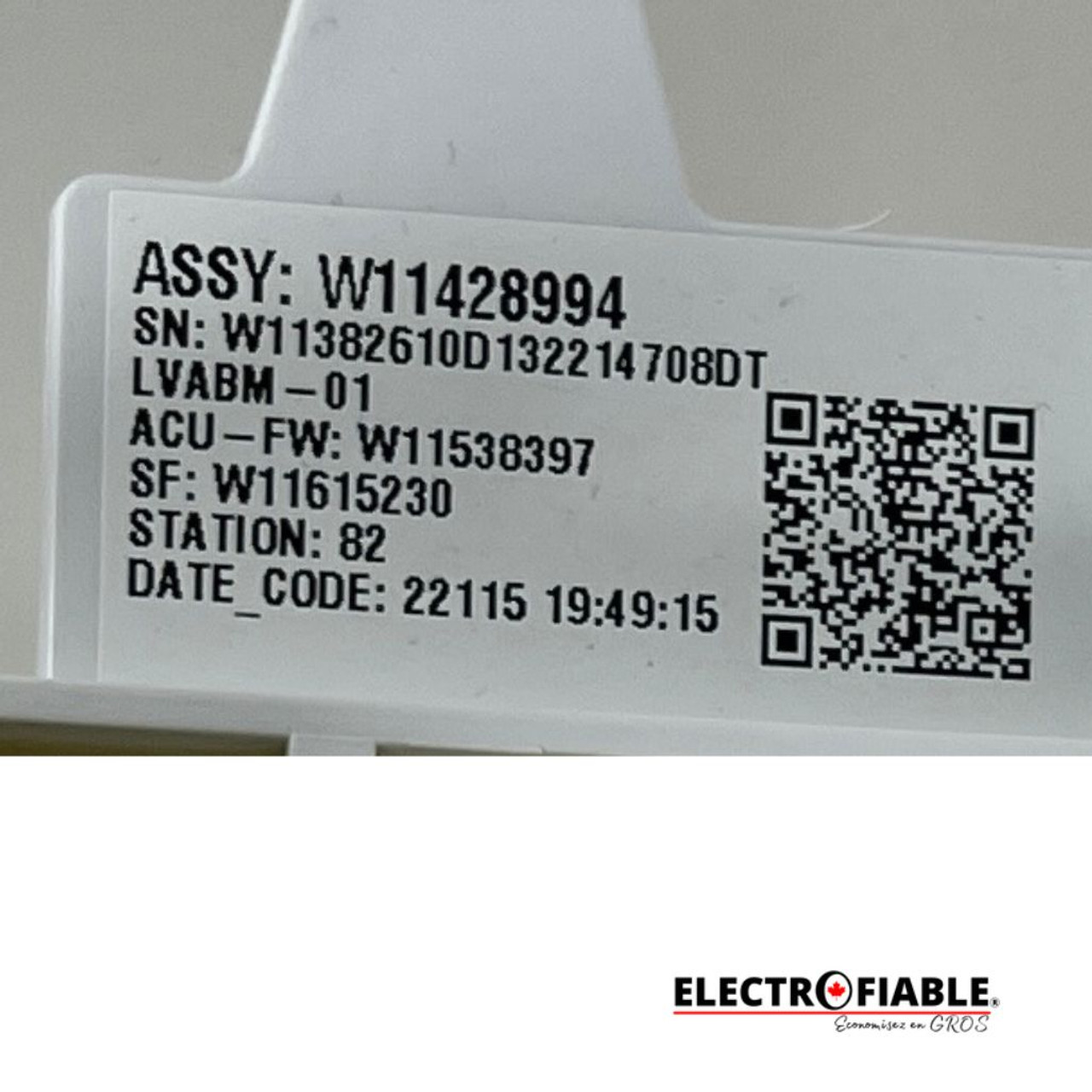W11428994 Washer Electronic Control Board