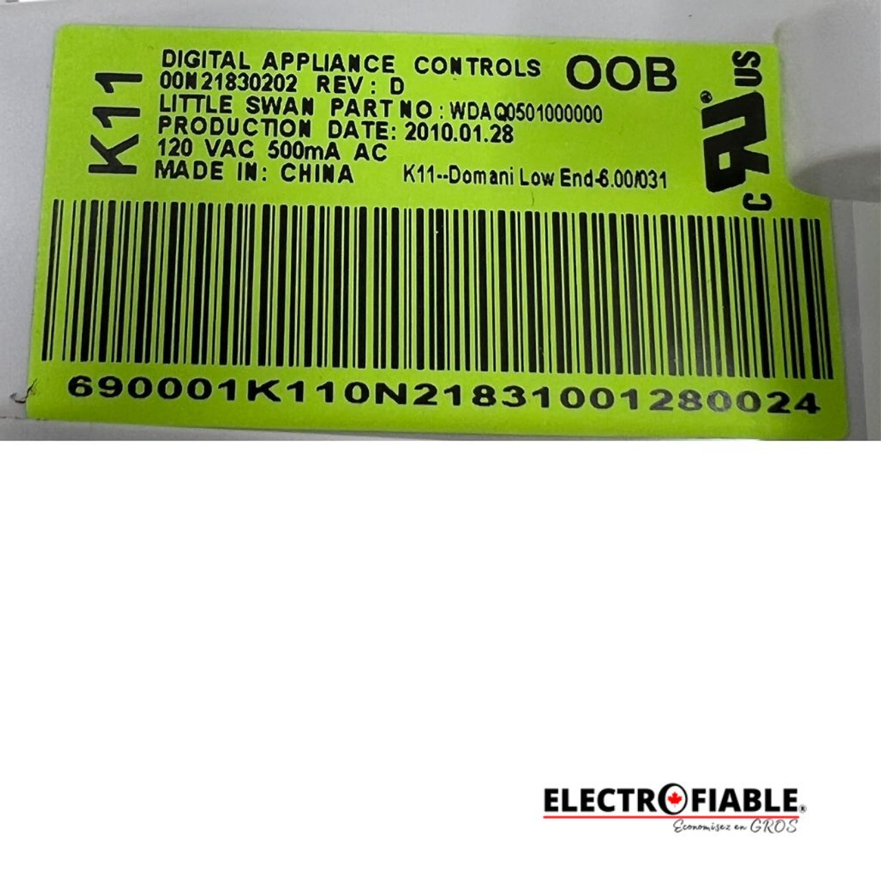 WDAQ0501000000 Washer Control Board