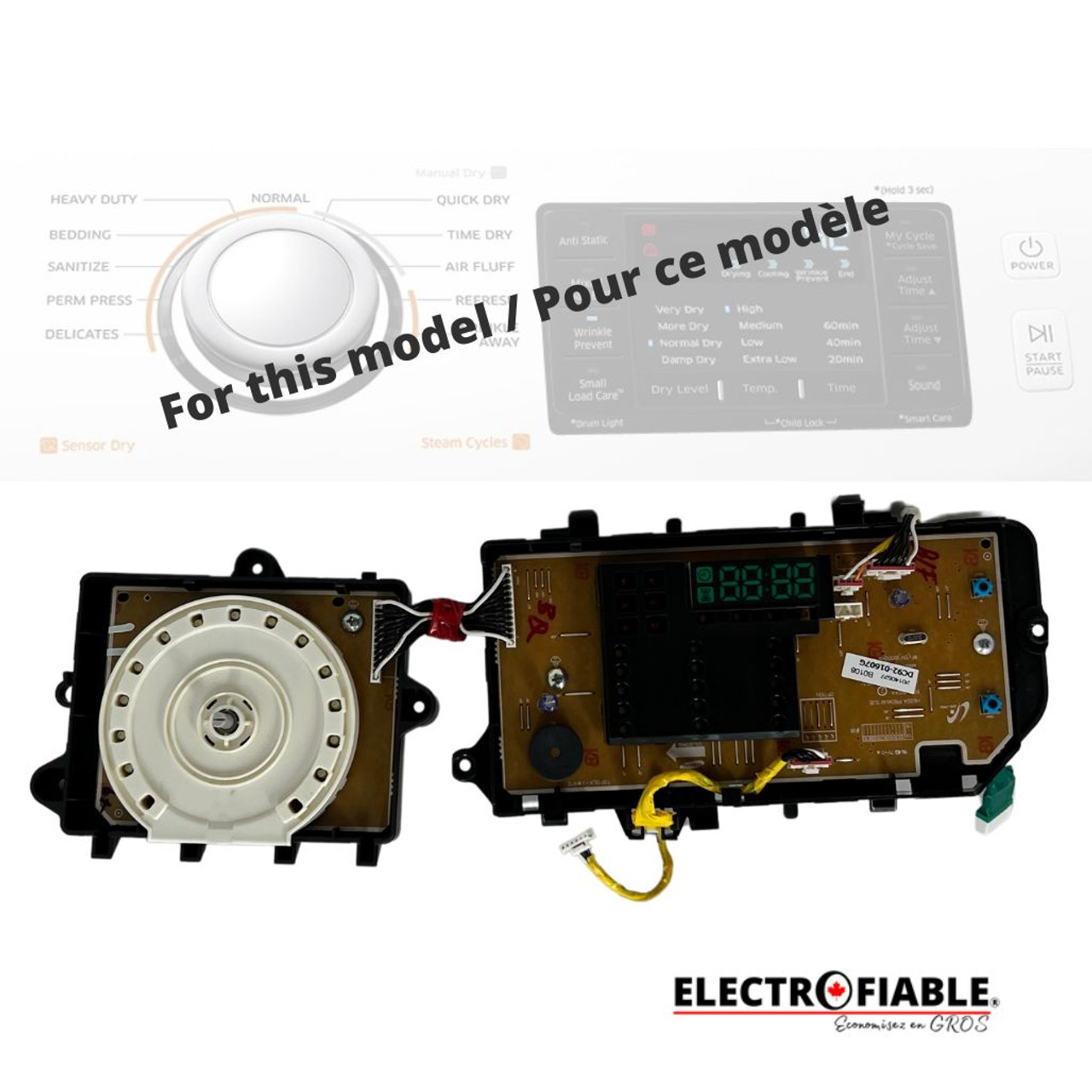 DC92-01607G Samsung Dryer User Interface PCB