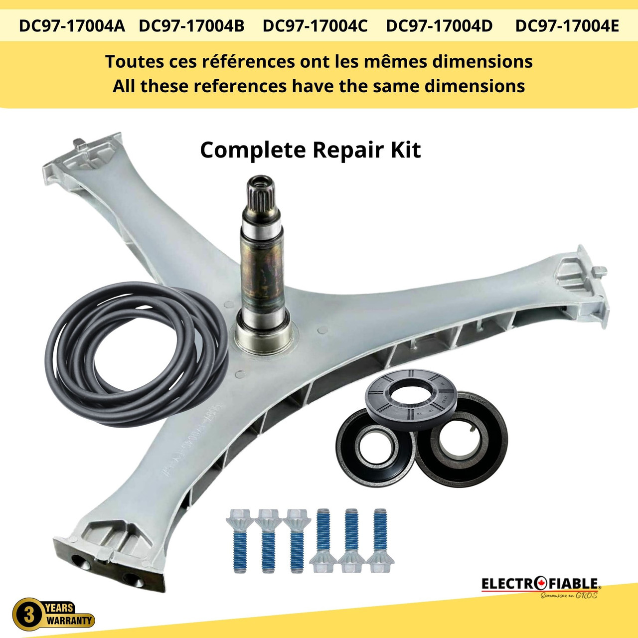 DC97-17004E Flange Spider for SAMSUNG washer with Bearing Kit