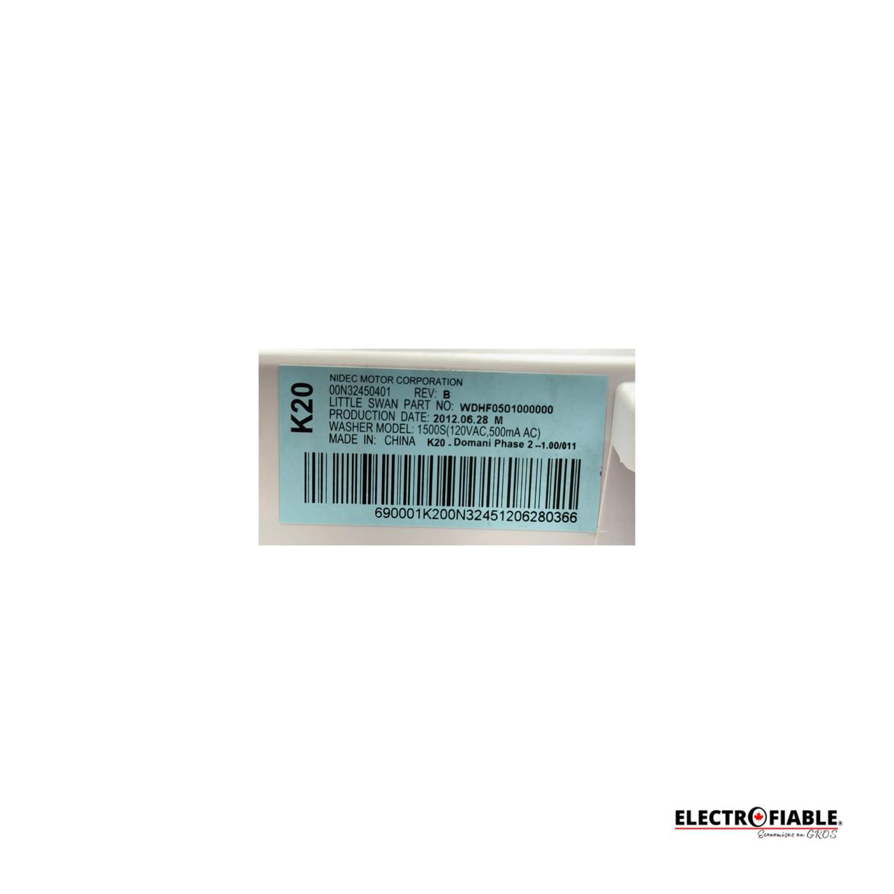 WH12X10544 GE Washer Main Control Board K20