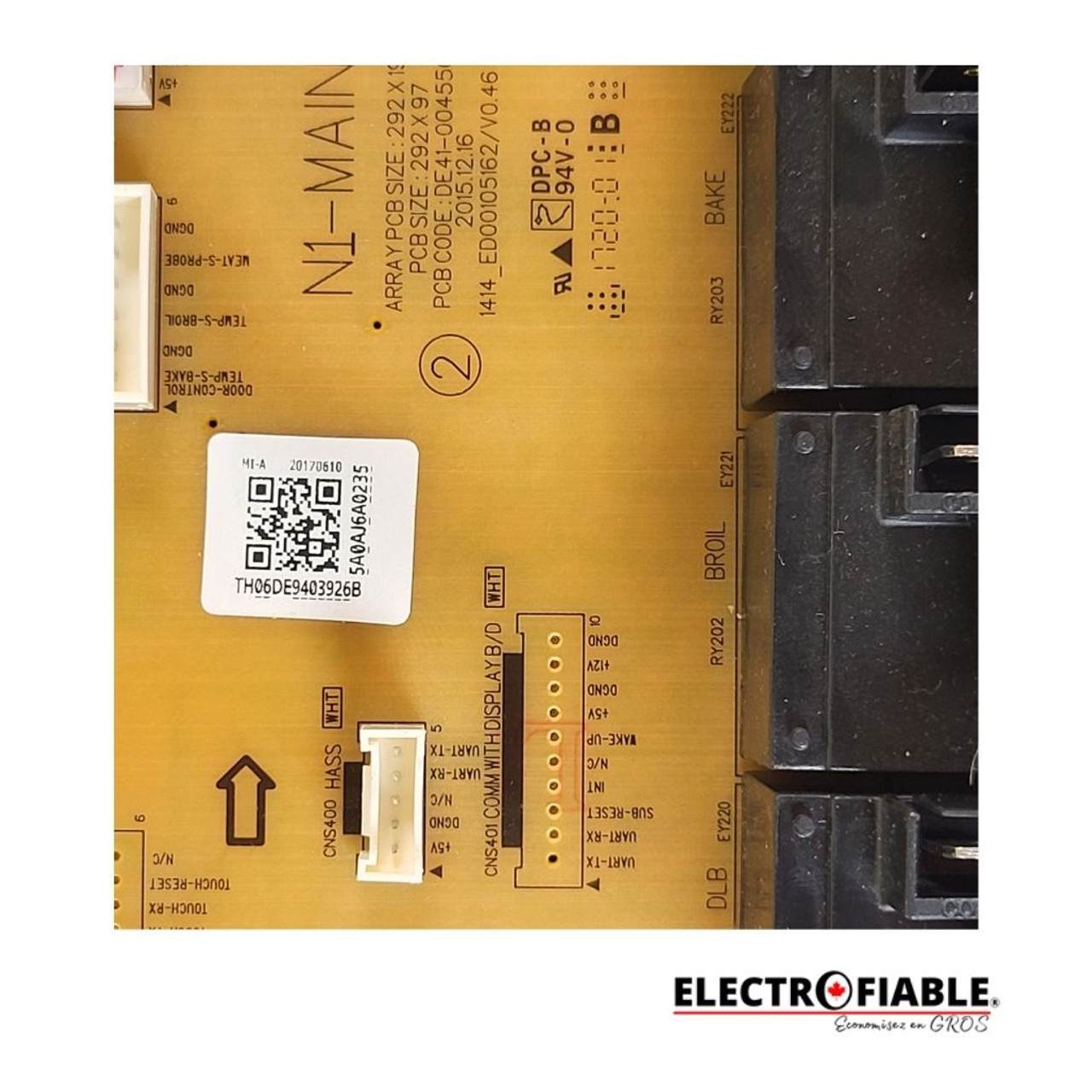 Samsung, DE94-03926B, Control panel fit oven TH06DE9403926B