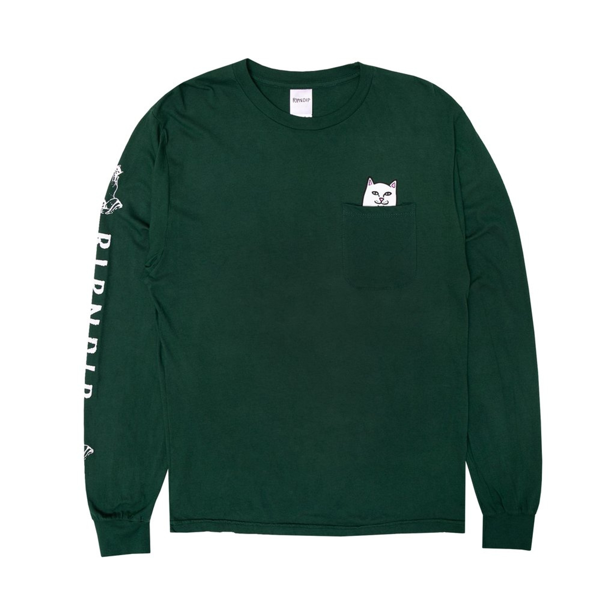 Rip N Dip T Shirt Lord Nermal L S Hunter Green Overload