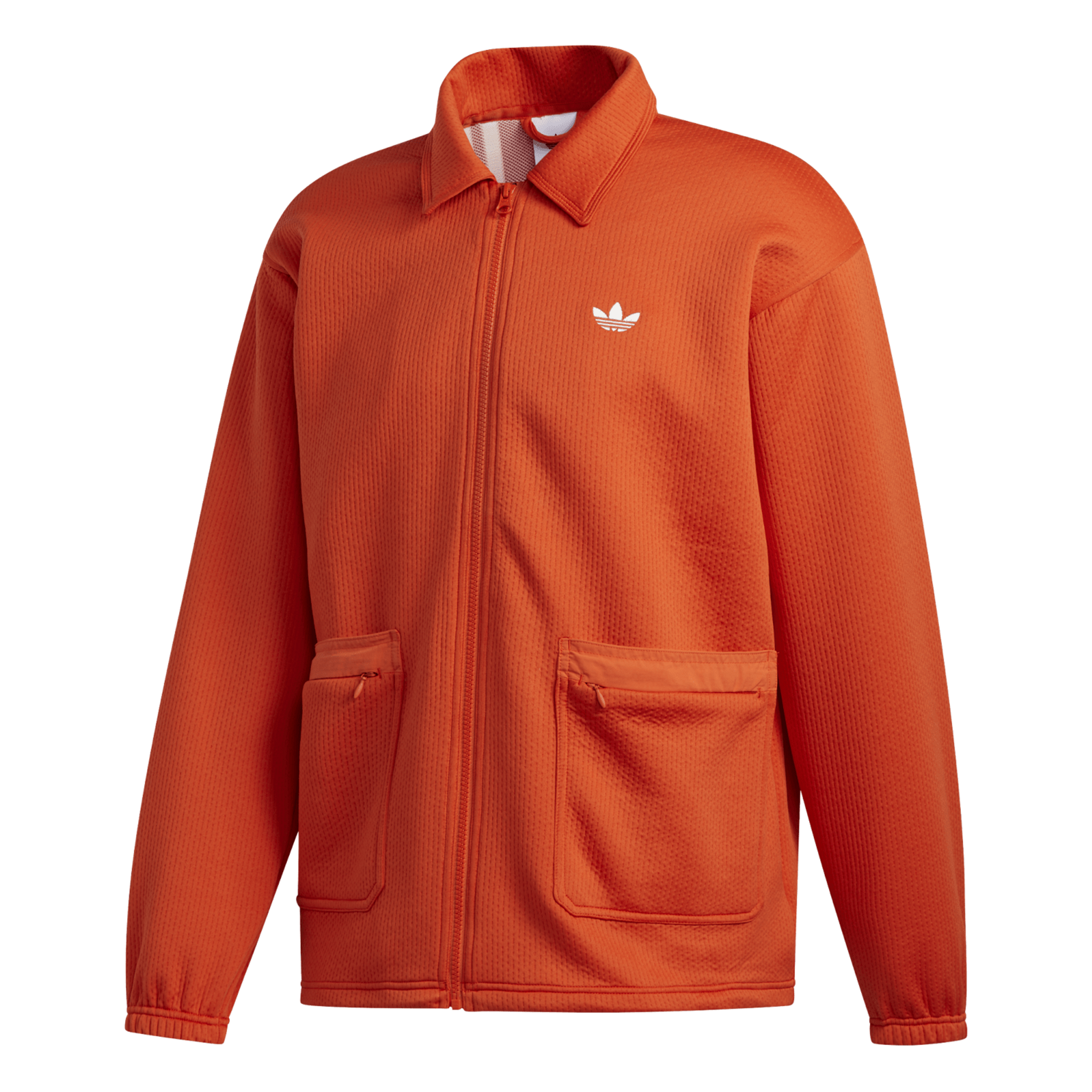 orange and white adidas jacket