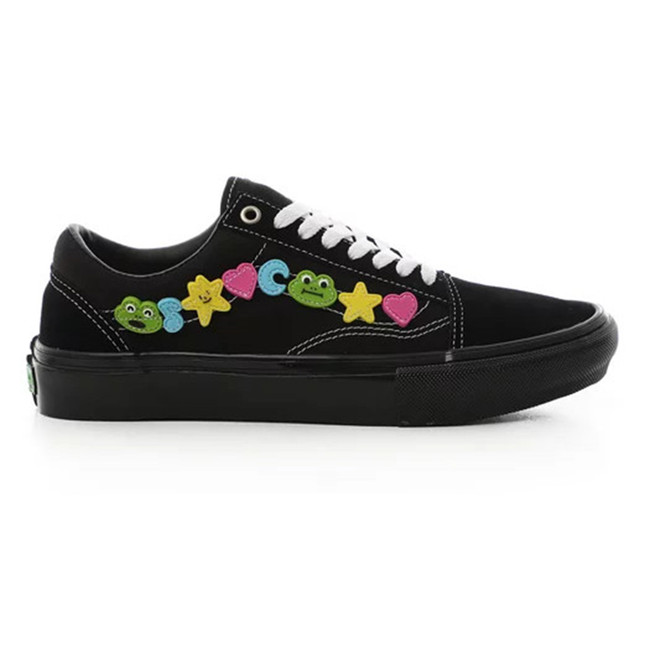 vans old skool pro oak buff & oil blue skate shoes