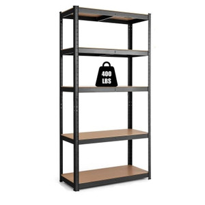 Black Heavy Duty 60-inch 5 Tier Adjustable Shelving Unit Garage Storage Rack Q280-BLYH7890