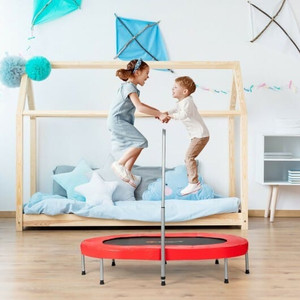 2-Person Foldable Mini Kids Fitness Rebounder Trampoline-Red - Color: Red D681-TW10002RE