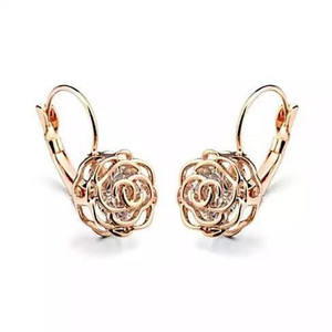 Color: 18kt Rose Gold Plt. - ROSE IS A ROSE 18kt Rose Crystal Earrings In White Yellow And Rose Gol K290-9301033669