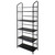 5-Tier Bookcase Storage Shelves Rack in Black Metal Q280-OI5TMB6822