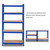 Blue Heavy Duty Metal Wood 5 Tier Adjustable Shelving Unit Garage Storage Rack Q280-BLHD0527