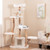 66 Inch Tall Solid Wood Cat Tree Modern Wooden Cat Tower with Perch-White B593-PV10216