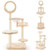 4-in-1 Large Wooden Cat Tower with Space Capsule Nest for Indoor Cats B593-PV10111
