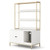 57 Inches Cat Litter Box Enclosure with Storage and Removable Scratcher-Coffee B593-PV10264