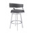 30" Gray And Silver Faux Leather And Iron Swivel Low Back Bar Height Bar Chair N270-477143