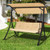 3-Seat Outdoor Porch Swing with Adjustable Canopy and Padded Cushions-Beige - Color: Beige D681-NP10693MS