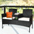 Wicker Patio Conversation Furniture Set with Removable Cushions and Table-White - Color: White D681-HW63234WH