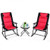 3 Pcs Outdoor Folding Rocking Chair Table Set with Cushion-Black&Red - Color: Red D681-OP3638RE