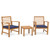 3 Pieces Outdoor Furniture Set with Soft Seat Cushions-Navy - Color: Navy D681-HW72089NY