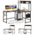 L-shaped Desk with Power Outlet Hutch-Rustic Brown B593-CB10537US